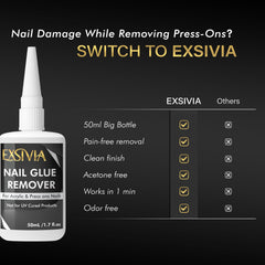 EXSIVIA formule douce sans acetone respectant ongles et cuticules