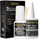 EXSIVIA nail glue thick-brush for precise, clean application and strong hold.