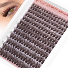 EYDEVRO clusters cils brun naturel effet plume 9-16mm pour un regard subtile et durable