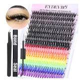 EYDEVRO kit extension cils colorés, ensemble complet pour application facile et look personnalisé.