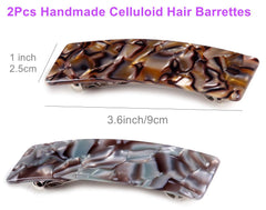 Eyegla: barrettes tortue south-sea rectangulaires, maintien discret pour cheveux moyens.