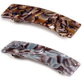 Eyegla: deux barrettes tortue rectangulaires, fixation fiable pour demi-queue chic.