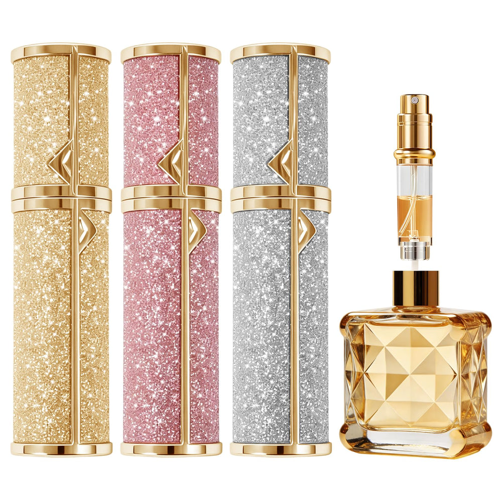 Bouteille parfum voyage EZEJIAO, trois pièces, prête pour emporter votre fragrance préférée.
