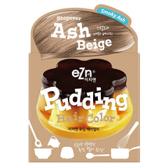 eZn Pudding teinture cheveux ash beige dans flacon, offre une couleur durable et douce.