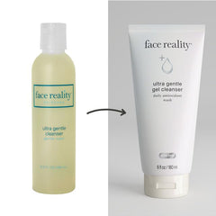 Face Reality Ultra Gentle Cleanser – application facile qui enlève maquillage et impuretés en douceur.