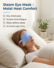 FACEMOON Masque yeux chauffant voyage avion, chaleur douce pour yeux fatigués.