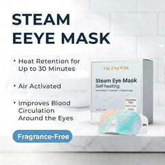 FACEMOON Masque yeux chauffants – sans micro-ondes, confort immédiat en voyage