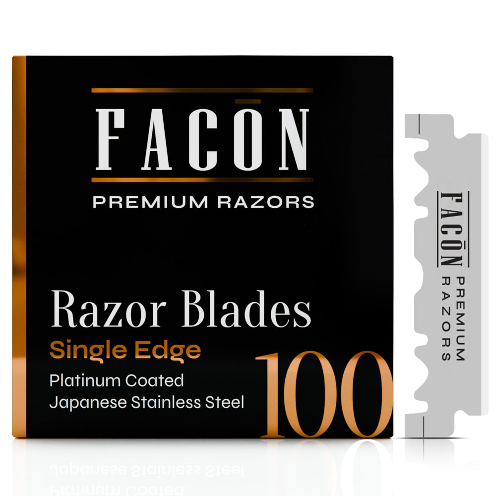 FACON lame à arête unique en platine japonais pour rasage net et durable