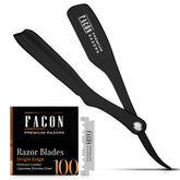 Rasoir FACON droit professionnel avec poignée ergonomique pour un contrôle précis.