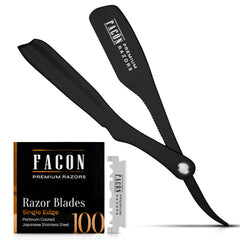 Rasoir FACON droit professionnel avec poignée ergonomique pour un contrôle précis.