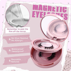 Boîte magnétique FADLASH avec miroir, rangement pratique.