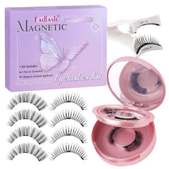 FADLASH cils magnétiques ensemble 2 paires avec applicateur pour pose rapide et naturelle.