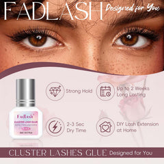 Séchage rapide 2-3s avec FADLASH pour cils clusters