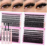 FADLASH lash clusters kit closeup highlights 560pcs for versatile volume options.