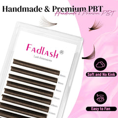 Extensions FADLASH brunes, volume en éventail facile pour débutants.