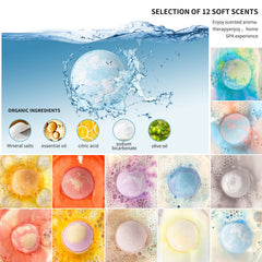 Boules de bain Fafamara aromatiques libérant des huiles essentielles hydratantes.