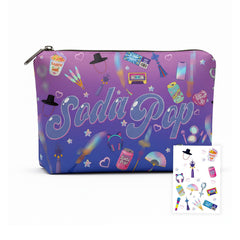 Pochette FAHMJMYBD dégradé violet-bleu prête pour maquillage en voyage
