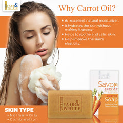FAIR & WHITE Savon Exfoliant Original, grains d'abricot visibles, exfoliation en douceur.