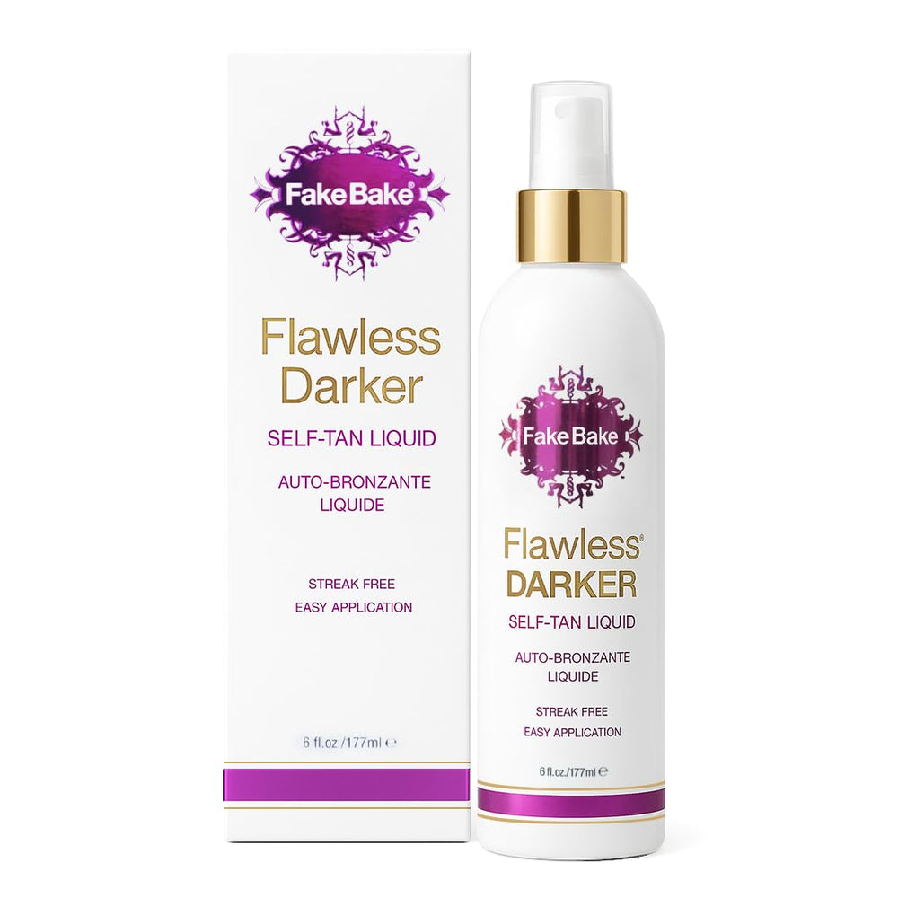 Fake Bake Flawless Darker – lotion bronzante sans traces pour bronzage uniforme.