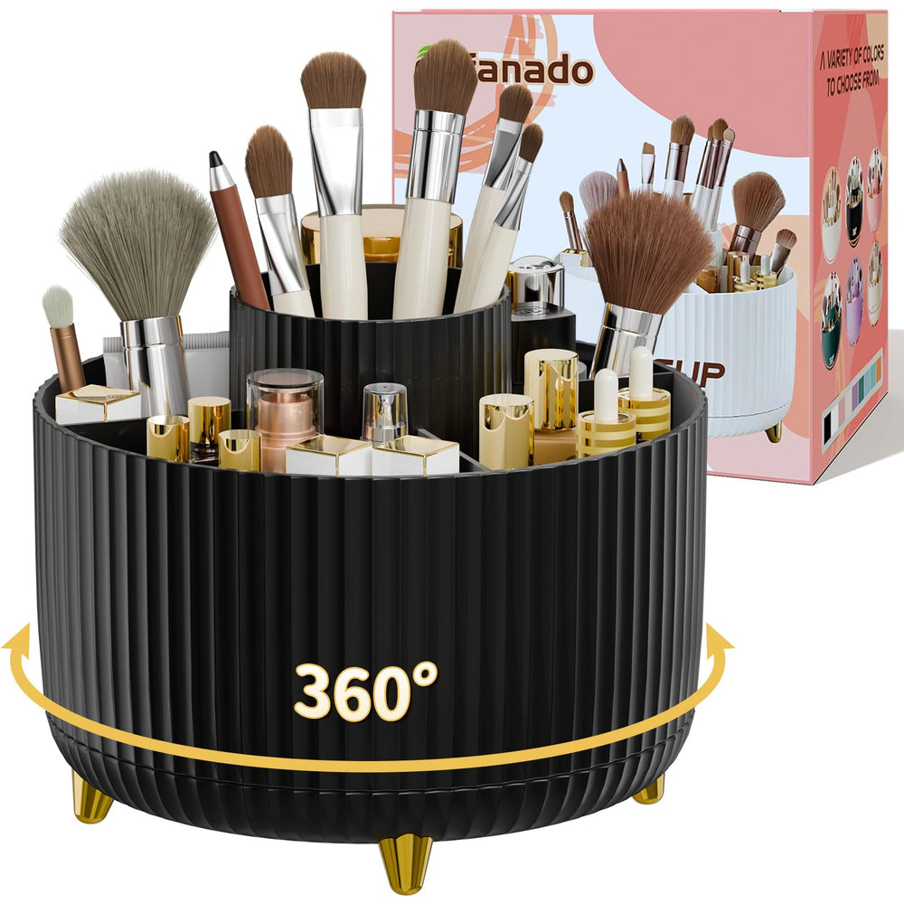 Fanado support maquillage rotatif 360° pour un accès rapide.