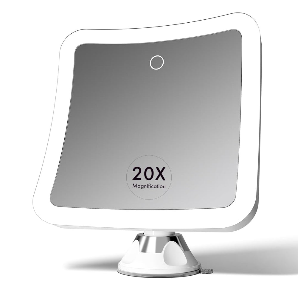 Miroir Fancii 20x loupe et LED pour un maquillage précis.