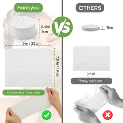 Fancyou taille 9x7,8 pouces ; grand format pour démaquillage efficace.