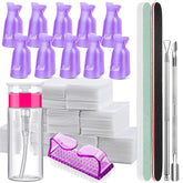 Fandamei clips-vernis-violet: maintien précis pour retrait gel à domicile.