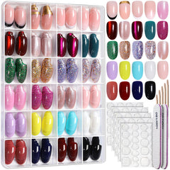 Ongles Fandamei ensemble autocollants ovales et 24 couleurs pour varier le look.