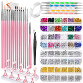 Ensemble d’outils Fandamei pour nail art polyvalent, parfait pour créer des designs maison.