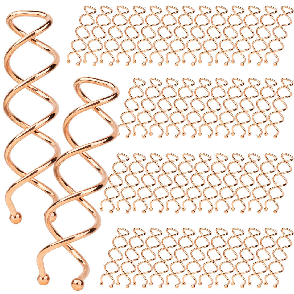 Épingles Fandamei spiralées en or rose doré pour tous types de cheveux.