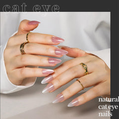 Ongles FANDAMEI œil de chat amande, reflets changeants selon la lumière