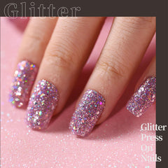 Ongles Fandamei perles reflets bleus et violets