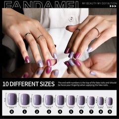 Ongles Fandamei presse-court en couleurs brillantes, prêt à porter.