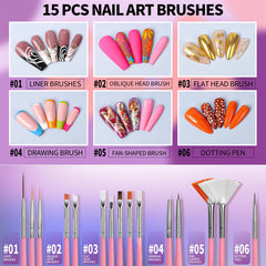 Pinceaux Fandamei pour art des ongles variés, précision créative lors de chaque pose.
