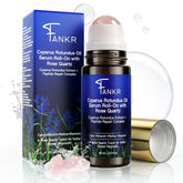 Fankr Cyperus Rotundus Serum Roller avec quartz rose pour une application précise.