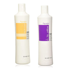 Fanola No Yellow Shampoo bouteille violet neutralise les reflets jaunes pour blond frais.