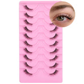 Cils demi-longueur FANXITON avec bande claire pour look discret et naturel