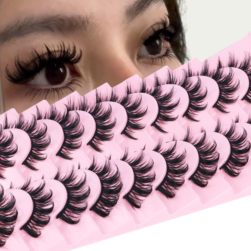 Cils Manga FANXITON, 10 paires, pour un regard naturel et captivant.