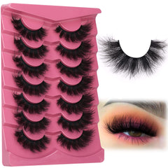 Fanxiton cils mink 8D, effiles oeil-de-chat, vol lumineux