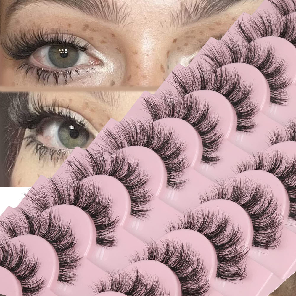 FANXITON Cils vison synthétique avec bande claire, 15 mm, regard agrandi et naturel.