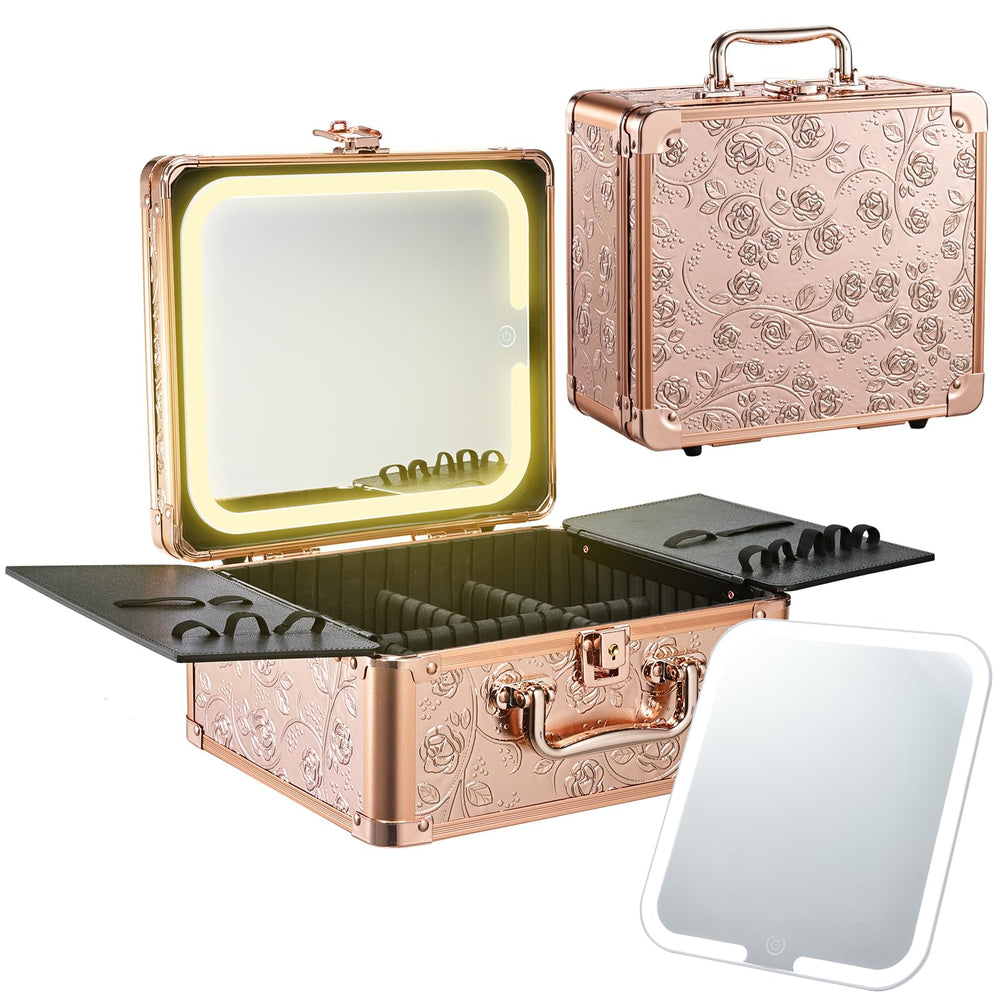 Faquenc coffret maquillage avec miroir LED amovible pour maquillage nomade.