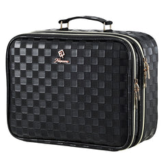 Faquenc sac maquillage avec miroir LED à double couche et rangement optimal