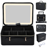 Faquenc sac maquillage avec miroir LED plein écran pour retouches en déplacement