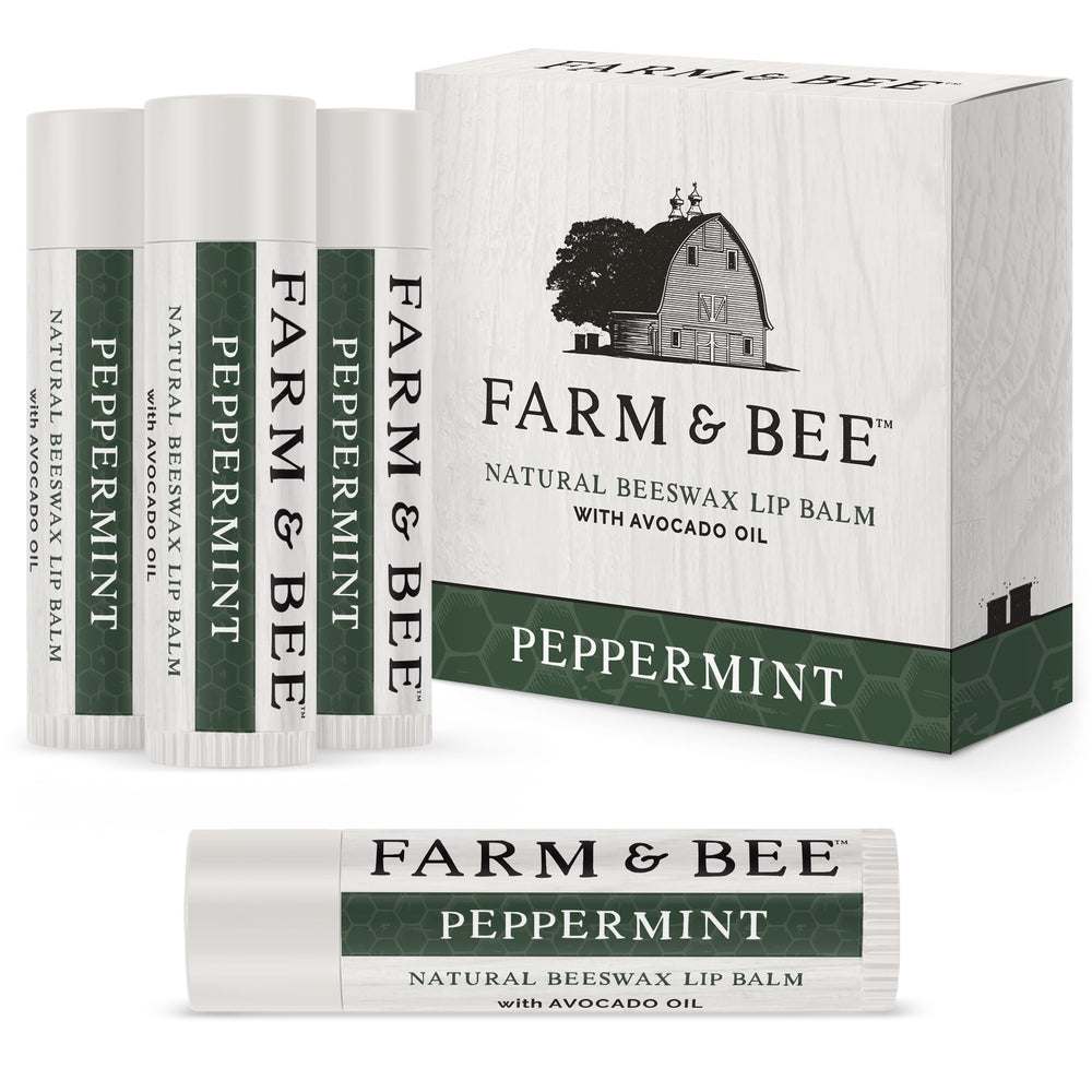 Farm & Bee baume lèvres menthe poivrée lot de 4, hydratation pratique