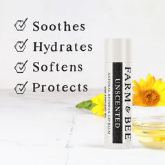 Farm & Bee lip balm with avocado oil delivers nourishing moisture