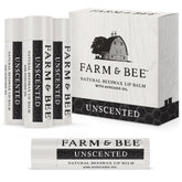Farm & Bee lip balm unscented pack provides daily hydration for lips