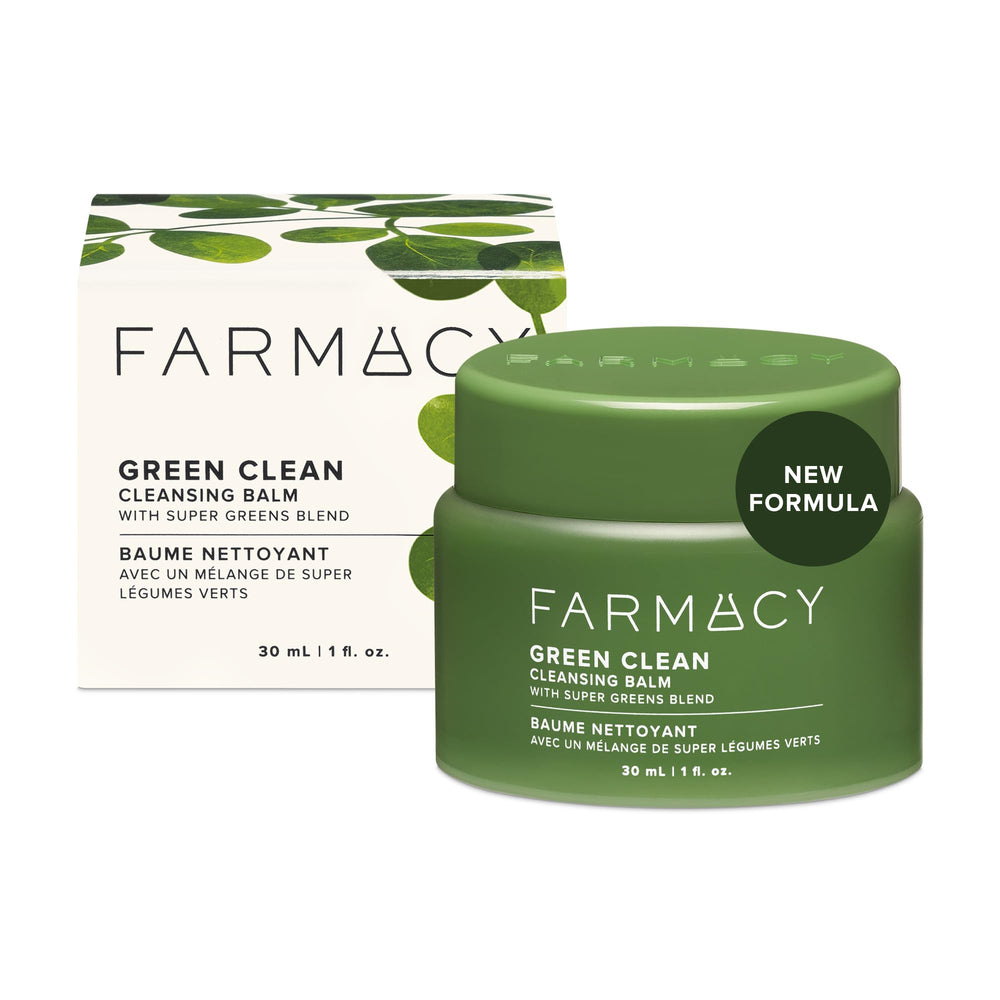 Farmacy Green Clean Balm dans sa bouteille, démaquillant efficace pour tous types de maquillage.