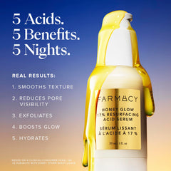 Farmacy Honey Glow : l’étiquette nette attire l’œil et suggère un soin doux.