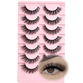 Cils FARRED regard-en-eventail doux, ensemble 7 paires, effet lumineux et naturel.