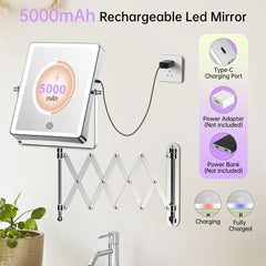 Miroir fascinate double face 1x et 30x avec lumière pour retouches fines